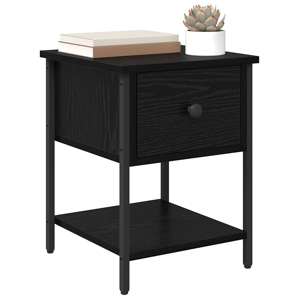 Table de chevet avec tiroir 2 pcs Chêne noir 34 x 35,5 x 45 cm - XIOS