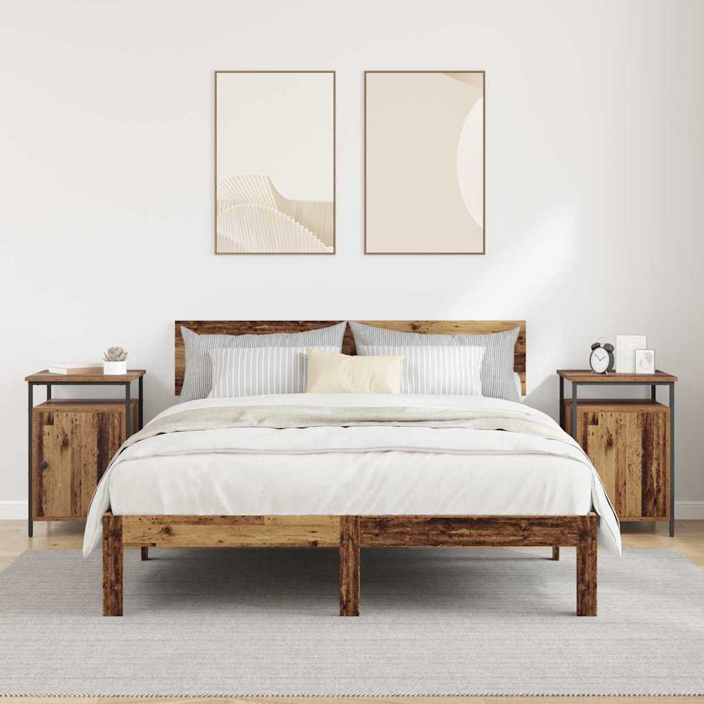 Cabinet de chevet 2 pcs Bois ancien 40 x 42 x 60cm - XIOS