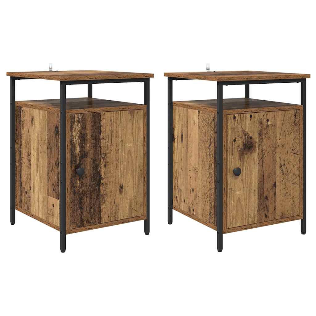 Cabinet de chevet 2 pcs Bois ancien 40 x 42 x 60cm - XIOS