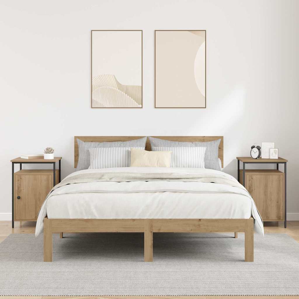 Cabinet de chevet 2 pcs Chêne artisanal 40 x 42 x 60cm - XIOS