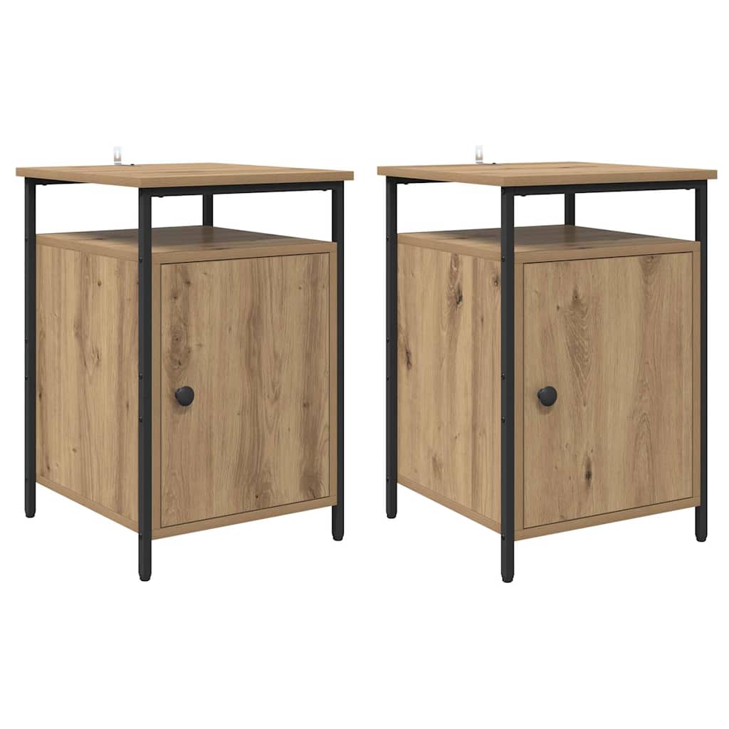 Cabinet de chevet 2 pcs Chêne artisanal 40 x 42 x 60cm - XIOS