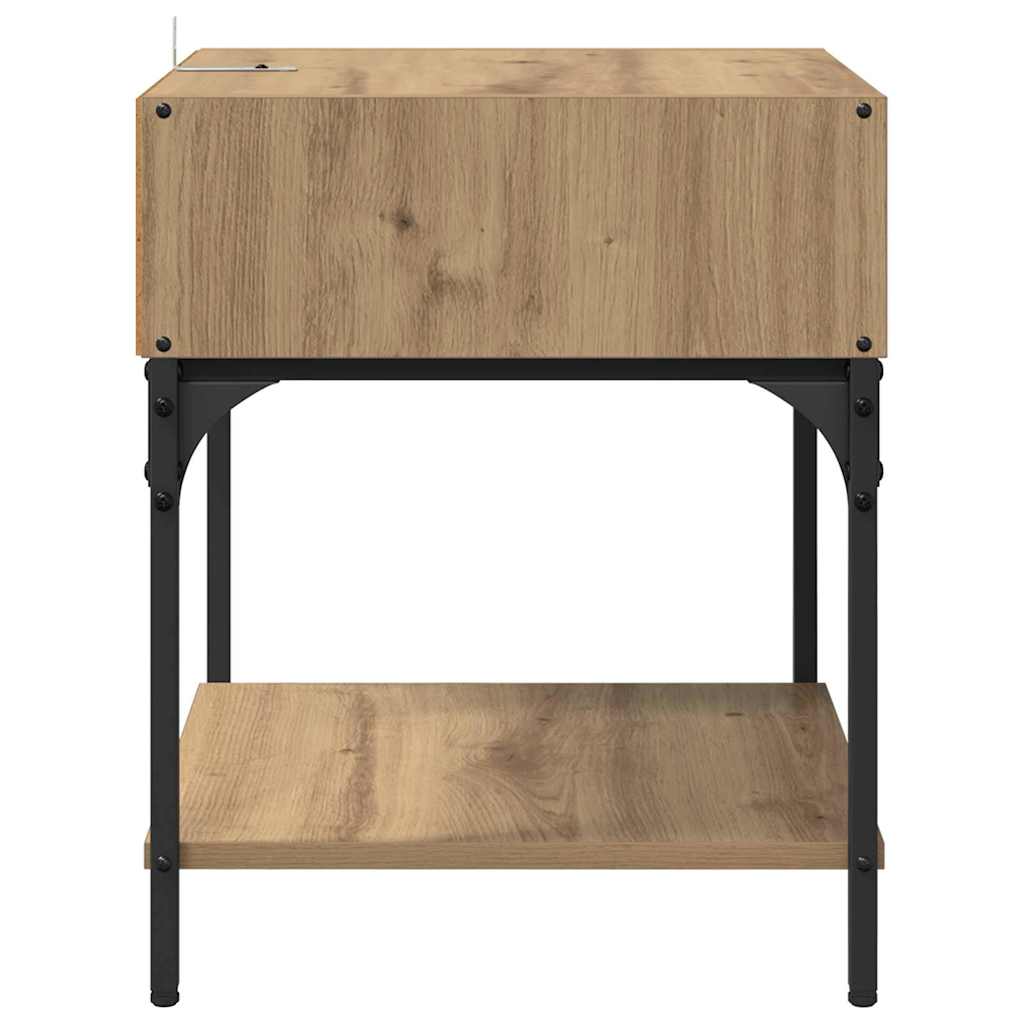 Table de chevet chêne artisanal 40 x 40 x 50 cm - XIOS