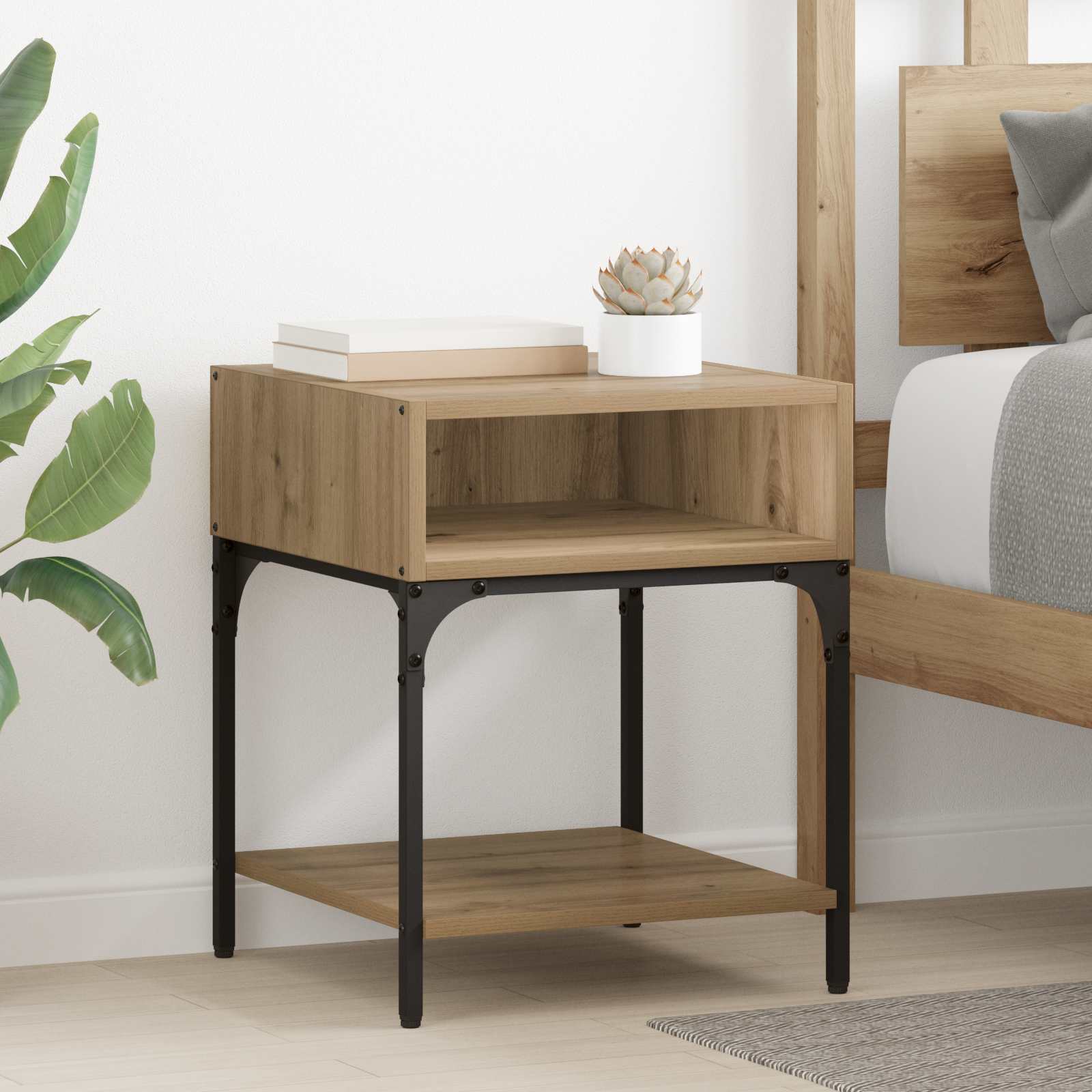 Table de chevet 2 pcs Chêne artisanal 40 x 40 x 50 cm - XIOS