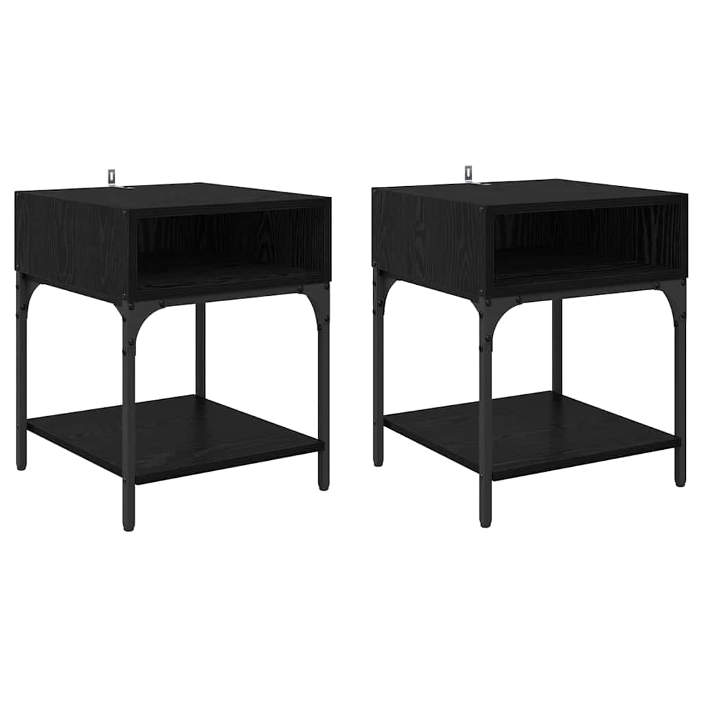 Table de chevet 2 pcs Chêne noir 40 x 40 x 50 cm - XIOS