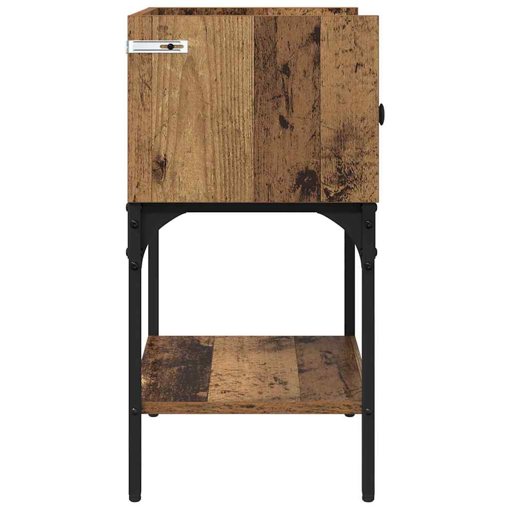 Table de chevet avec tiroir 2 pcs Bois ancien 40 x 29 x 60 cm - XIOS