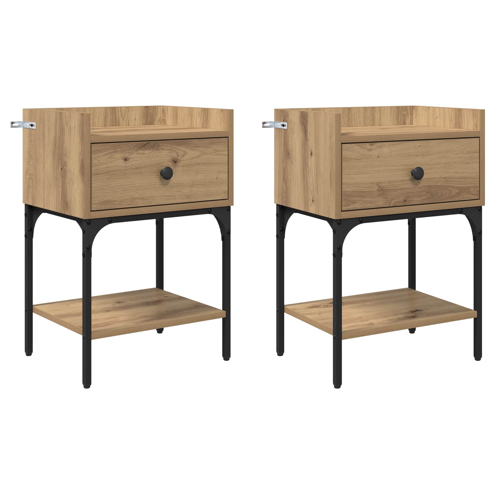 Table de chevet 2 pcs Chêne artisanal 40 x 29 x 60 cm - XIOS