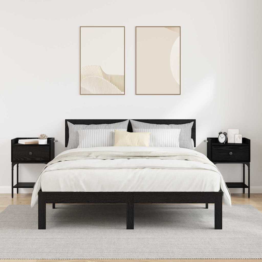 Table de chevet avec tiroir 2 pcs Chêne noir 40 x 29 x 60 cm - XIOS