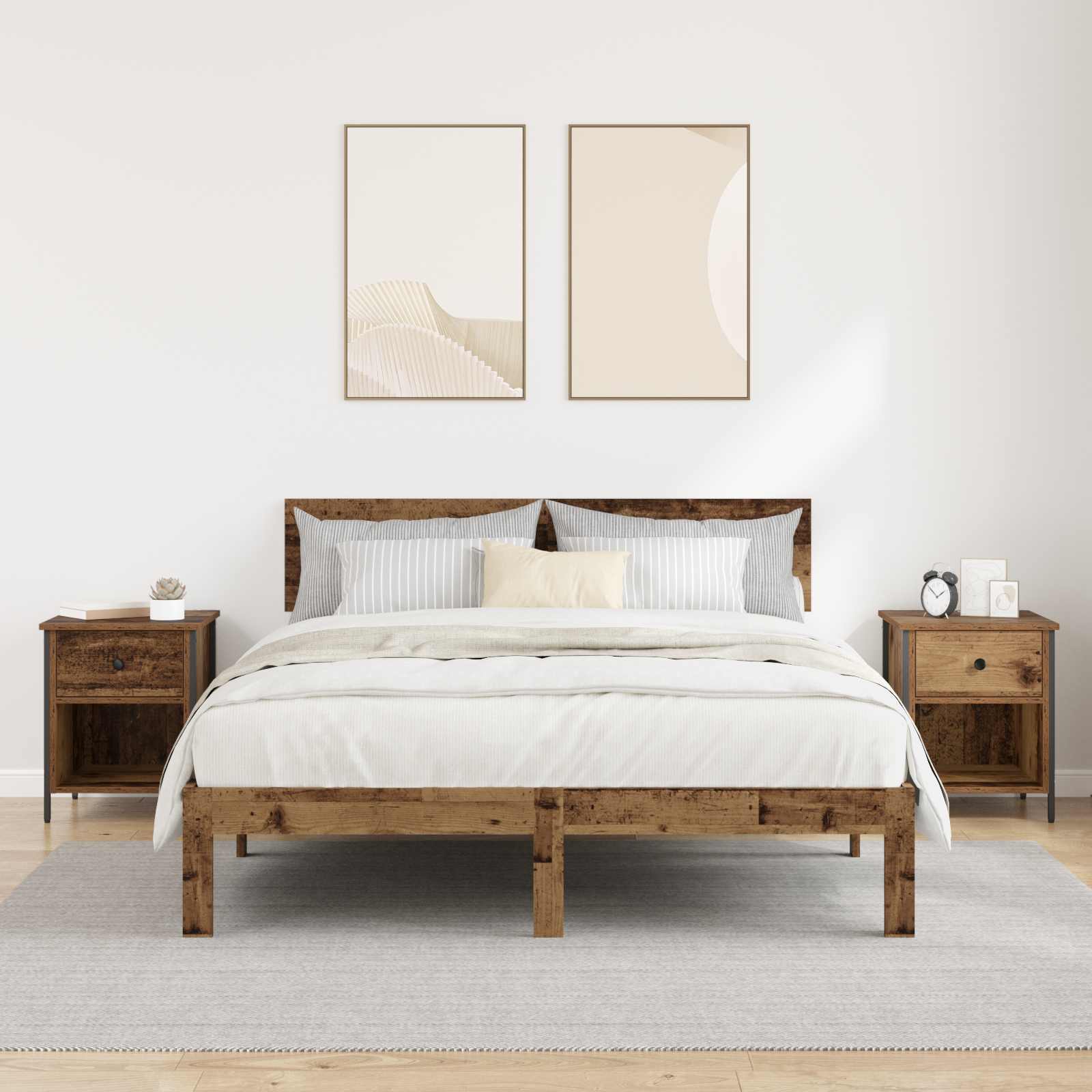 Cabinet de chevet avec tiroir 2 pcs Bois ancien 40 x 42 x 50 cm - XIOS