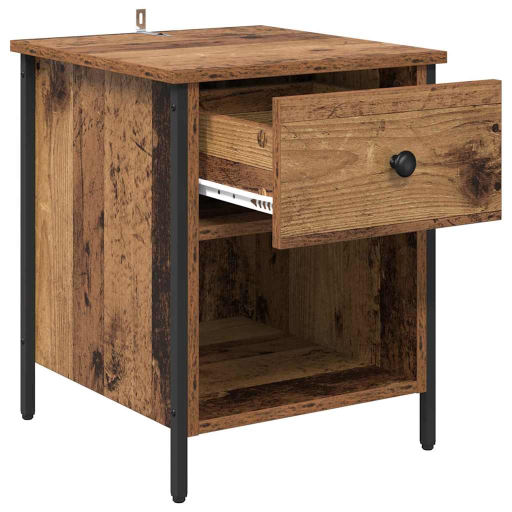 Cabinet de chevet avec tiroir 2 pcs Bois ancien 40 x 42 x 50 cm - XIOS