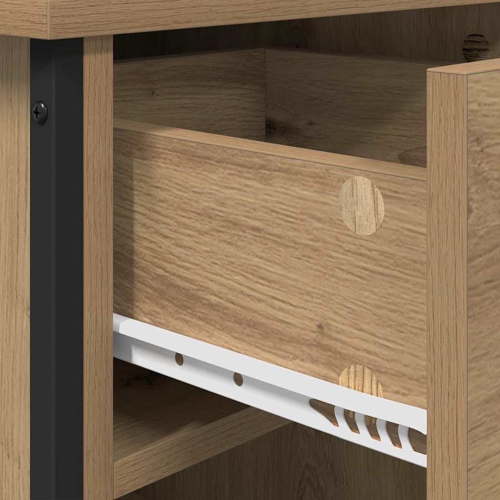 Cabinet de chevet avec tiroir chêne artisanal 40 x 42 x 50 cm - XIOS