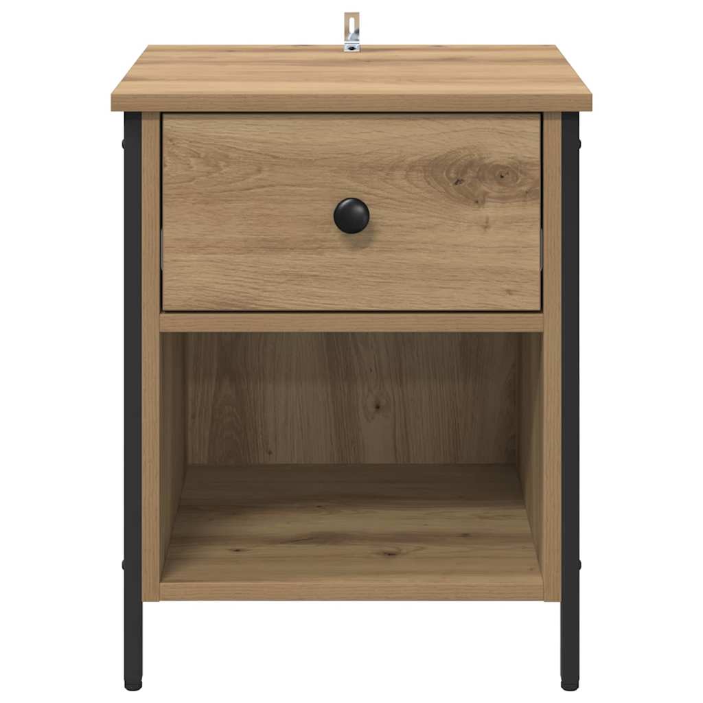 Cabinet de chevet avec tiroir chêne artisanal 40 x 42 x 50 cm - XIOS