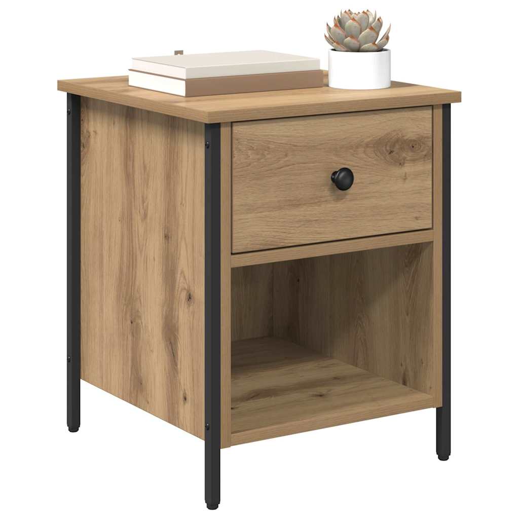 Cabinet de chevet avec tiroir chêne artisanal 40 x 42 x 50 cm - XIOS