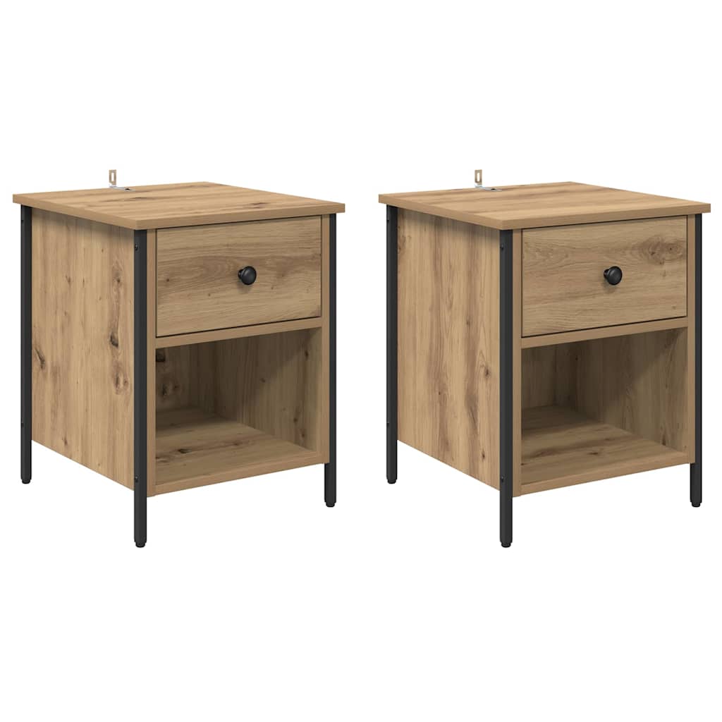 Cabinet de chevet 2 pcs chêne artisanal 40 x 42 x 50 cm - XIOS