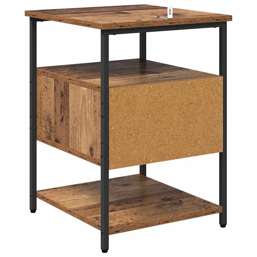Cabinet de chevet avec tiroir 2 pcs Bois ancien 40 x 42 x 56 cm - XIOS