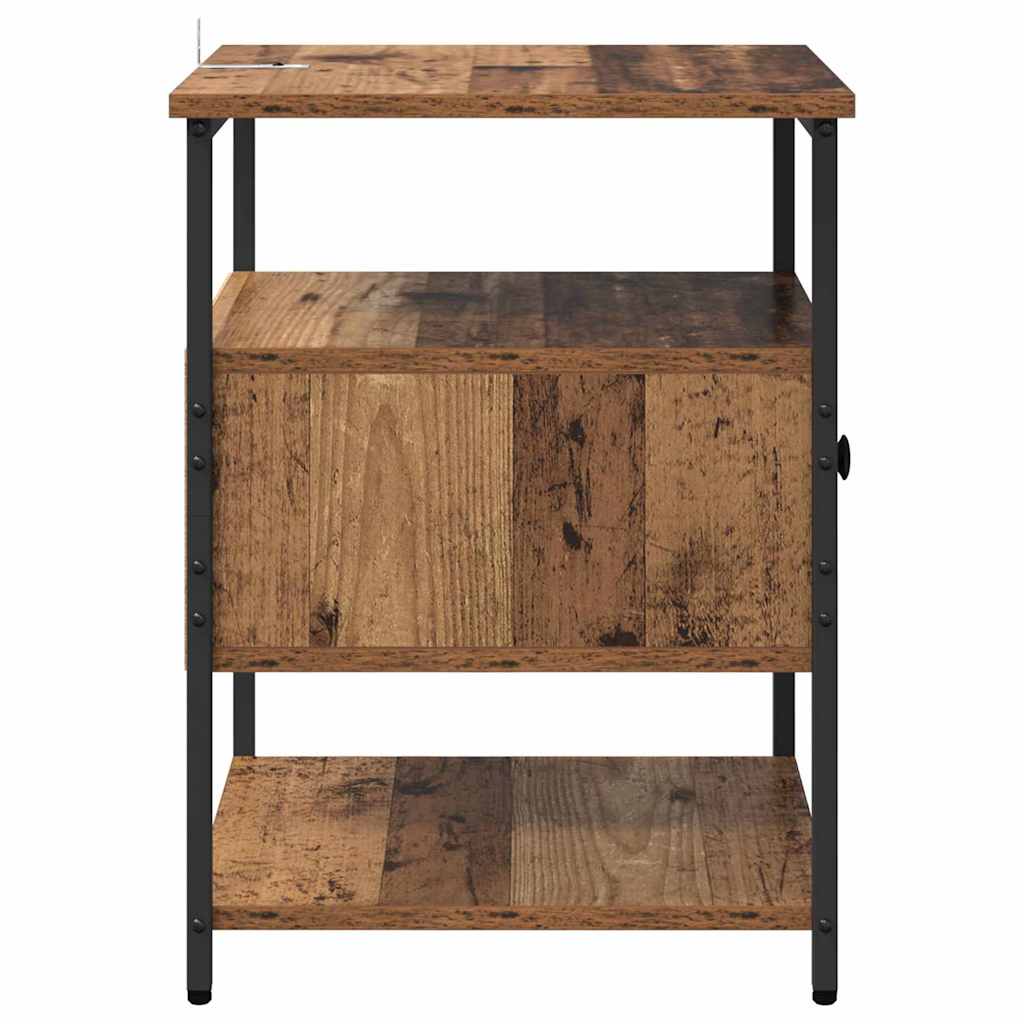 Cabinet de chevet avec tiroir 2 pcs Bois ancien 40 x 42 x 56 cm - XIOS