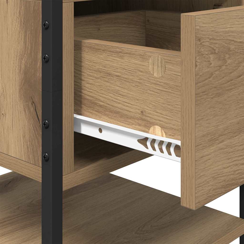 Cabinet de chevet avec tiroir chêne artisanal 40 x 42 x 56 cm - XIOS