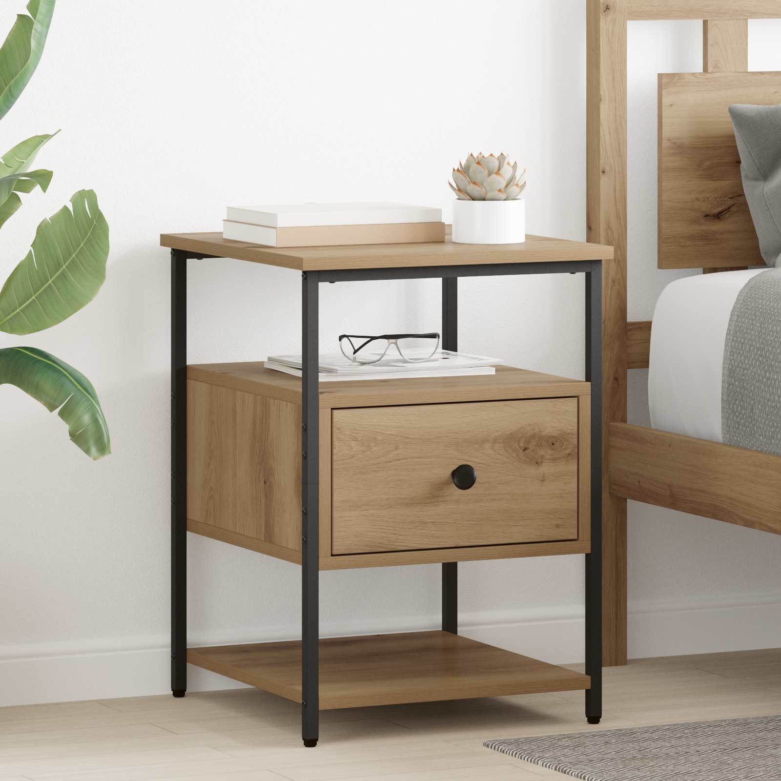 Cabinet de chevet 2 pcs Chêne artisanal 40 x 42 x 56 cm - XIOS