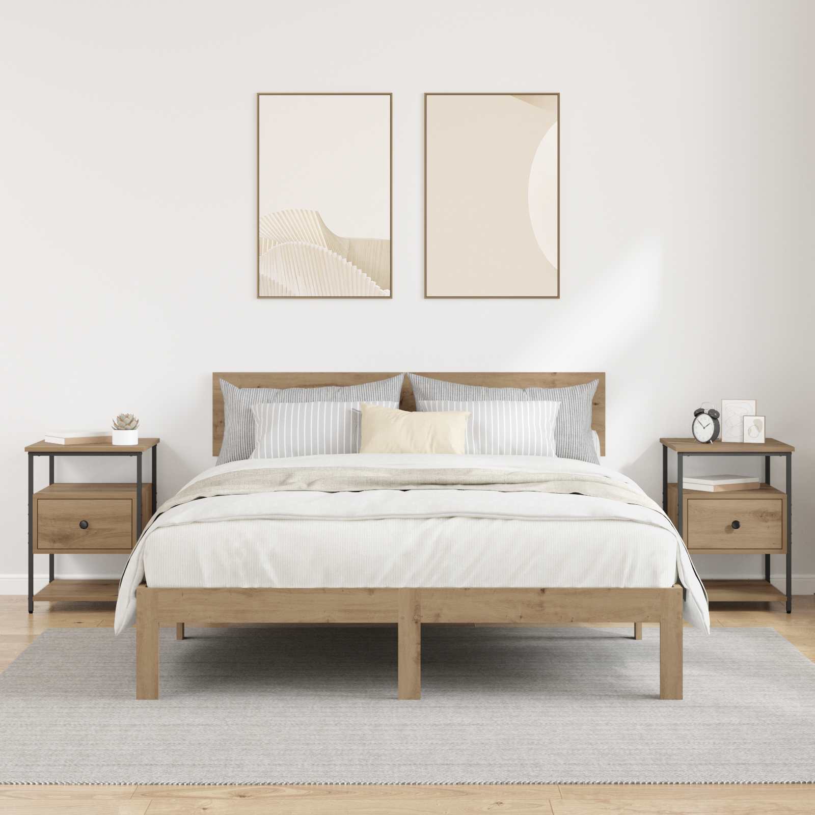 Cabinet de chevet 2 pcs Chêne artisanal 40 x 42 x 56 cm - XIOS