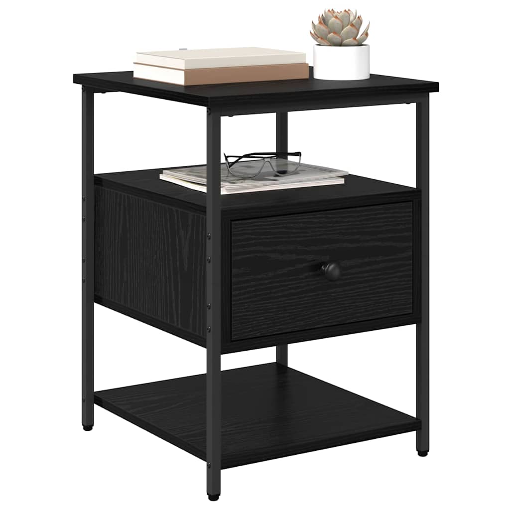Cabinet de chevet avec tiroir 2 pcs Chêne noir 40 x 42 x 56 cm - XIOS