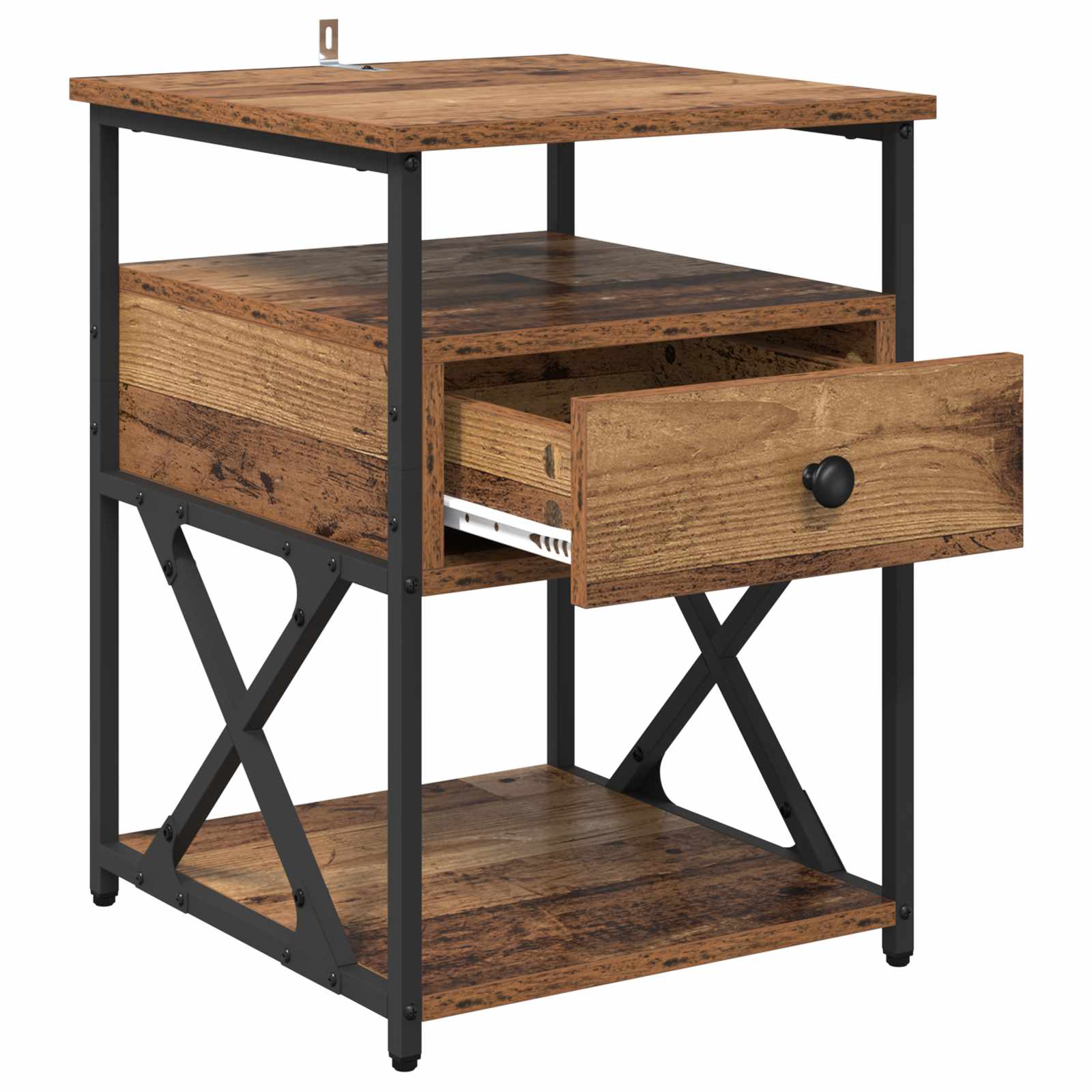 Cabinet de chevet avec tiroir 2 pcs Bois ancien 40 x 42 x 55 cm - XIOS