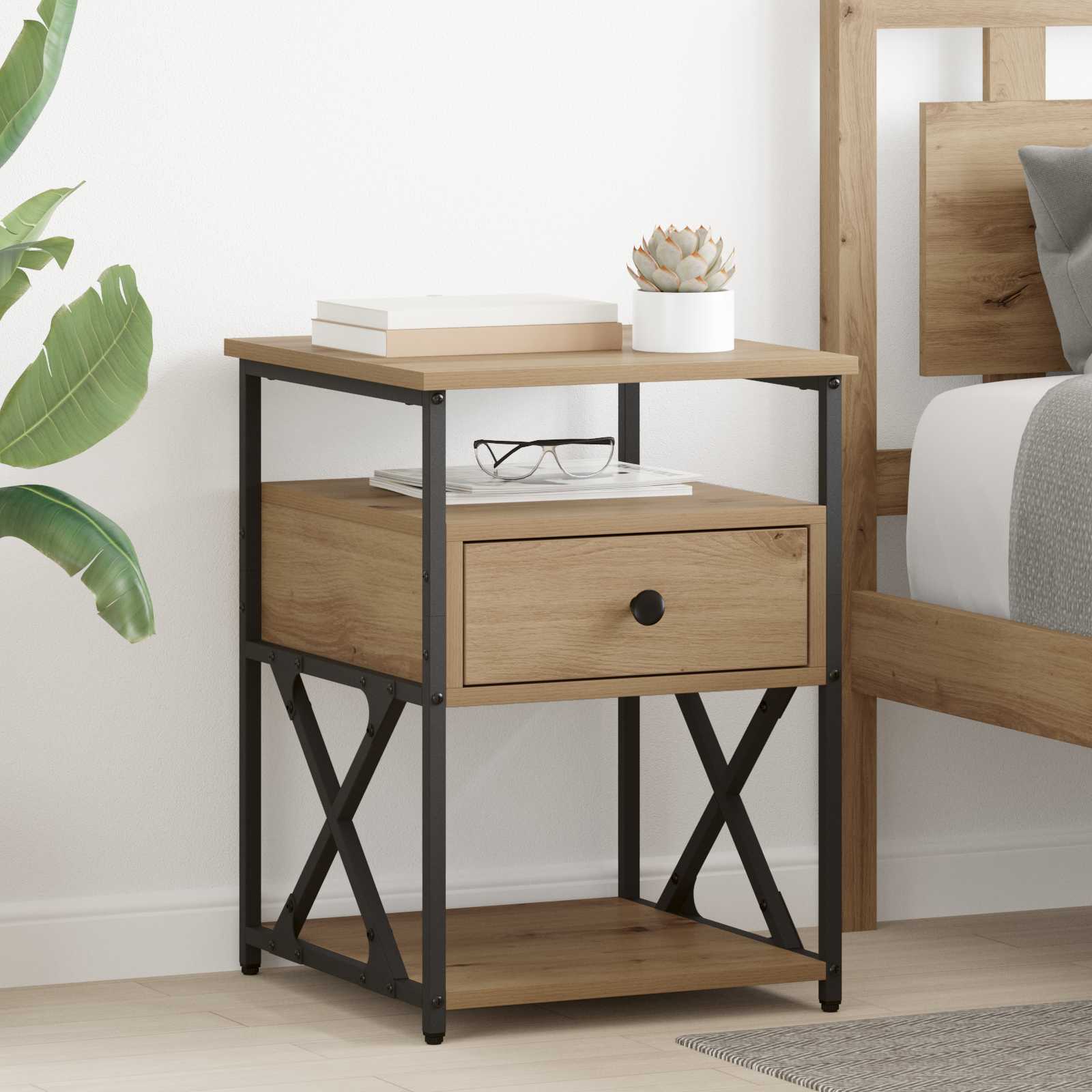 Cabinet de chevet 2 pcs Chêne artisanal 40 x 42 x 55 cm - XIOS