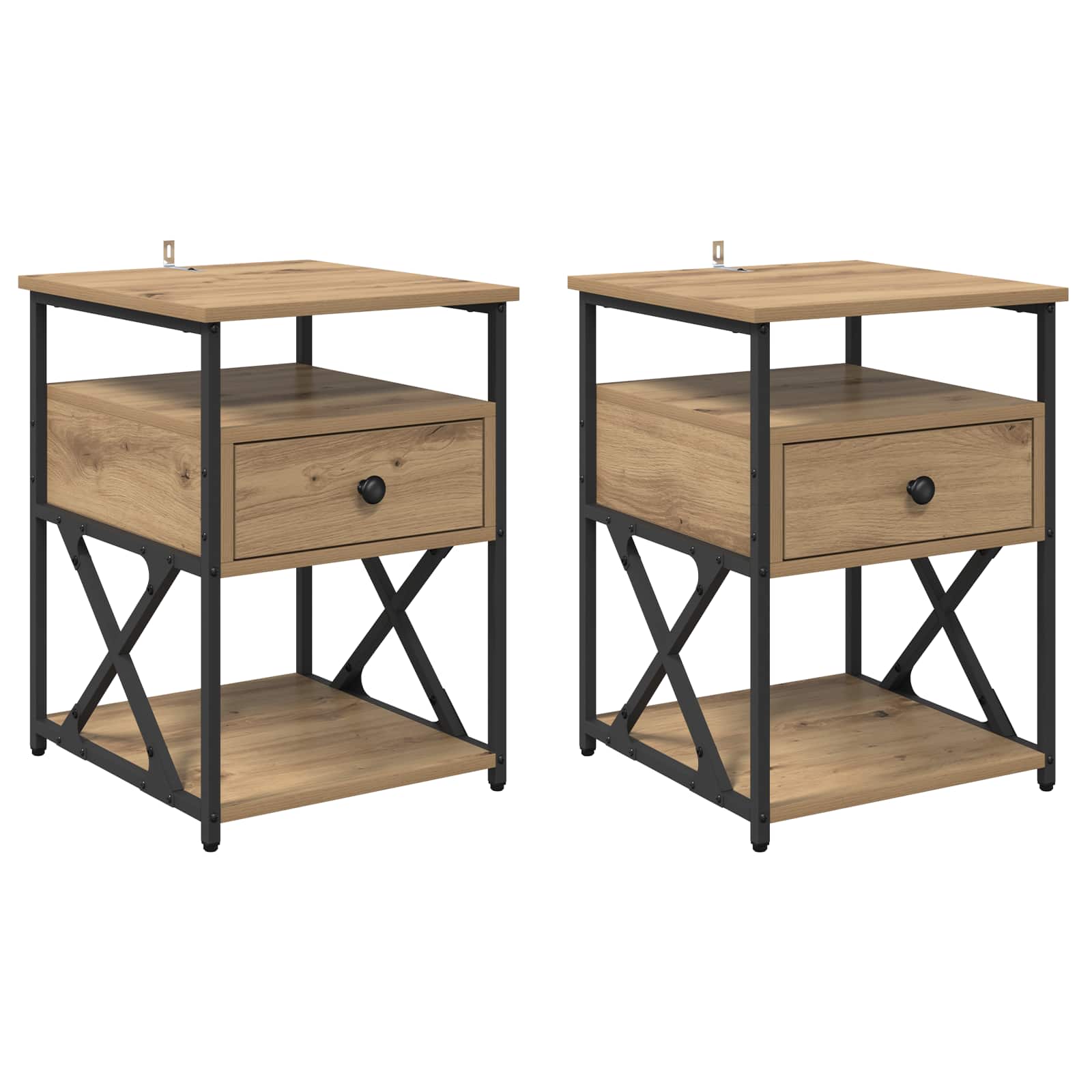 Cabinet de chevet 2 pcs Chêne artisanal 40 x 42 x 55 cm - XIOS