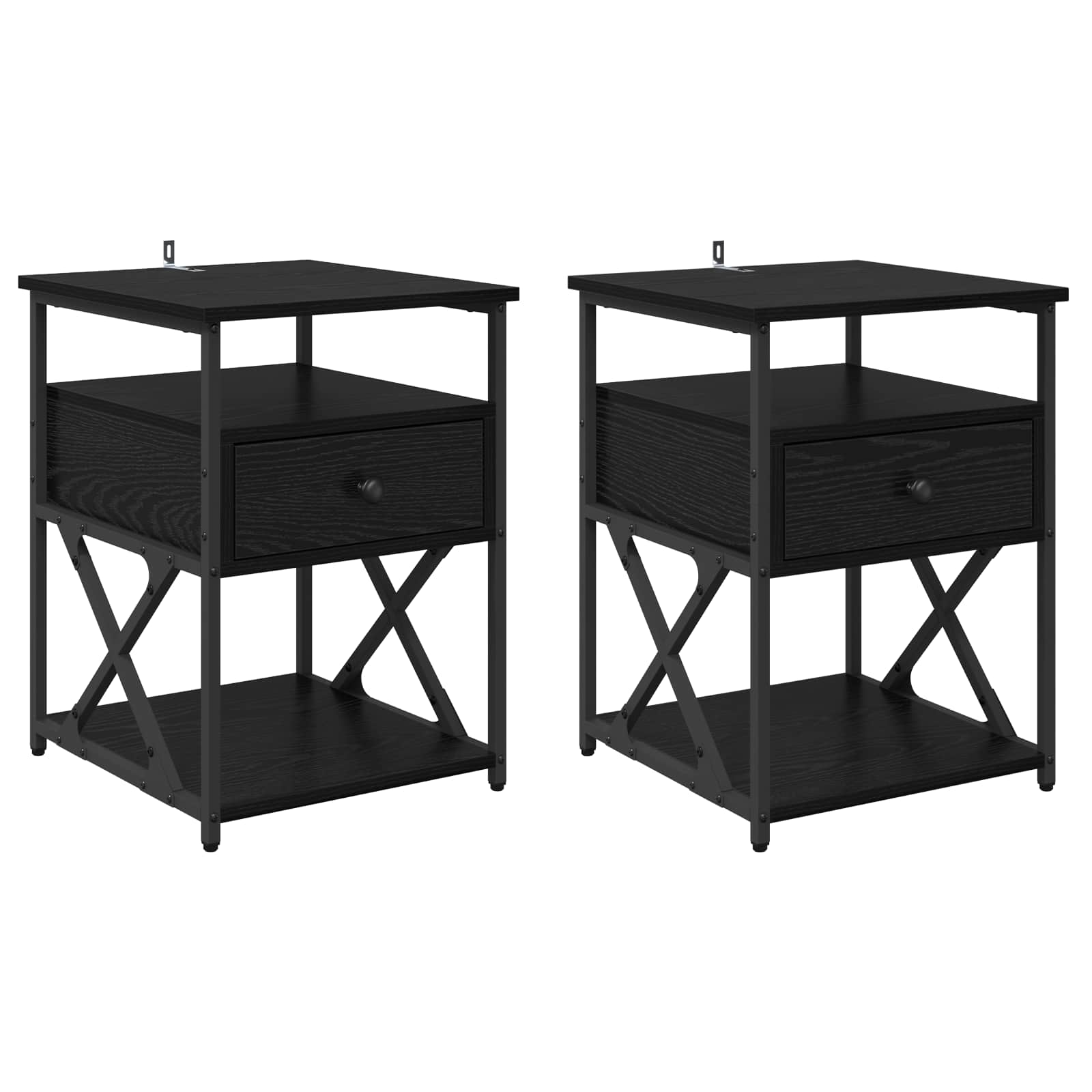 Cabinet de chevet avec tiroir 2 pcs Chêne noir 40 x 42 x 55 cm - XIOS