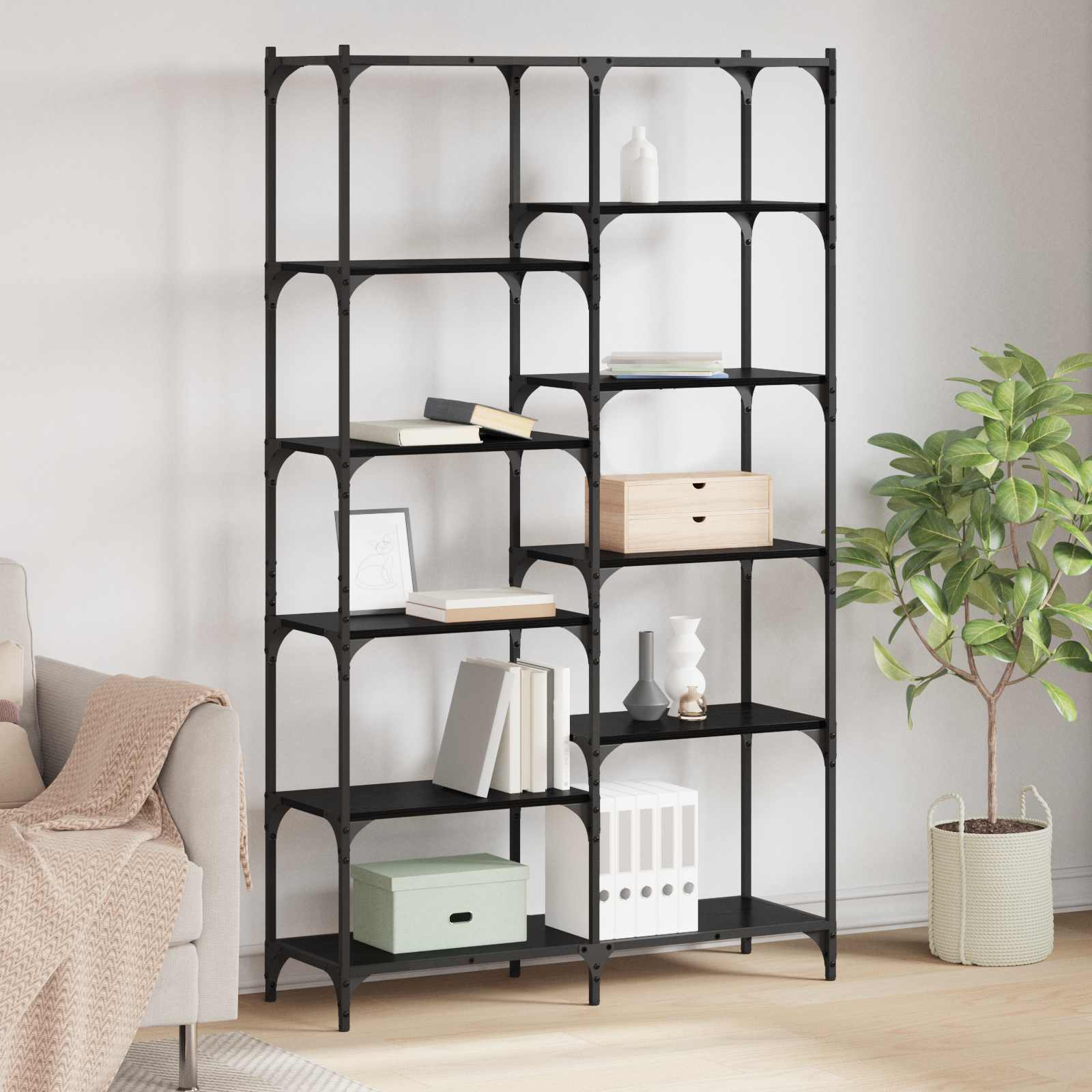 Étagère Chêne noir 100 x 32 x 170 cm Bois d'ingénierie - XIOS