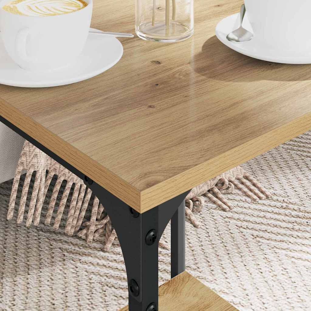 Table basse Chêne artisanal 40 x 40 x 55 cm Bois d'ingénierie - XIOS