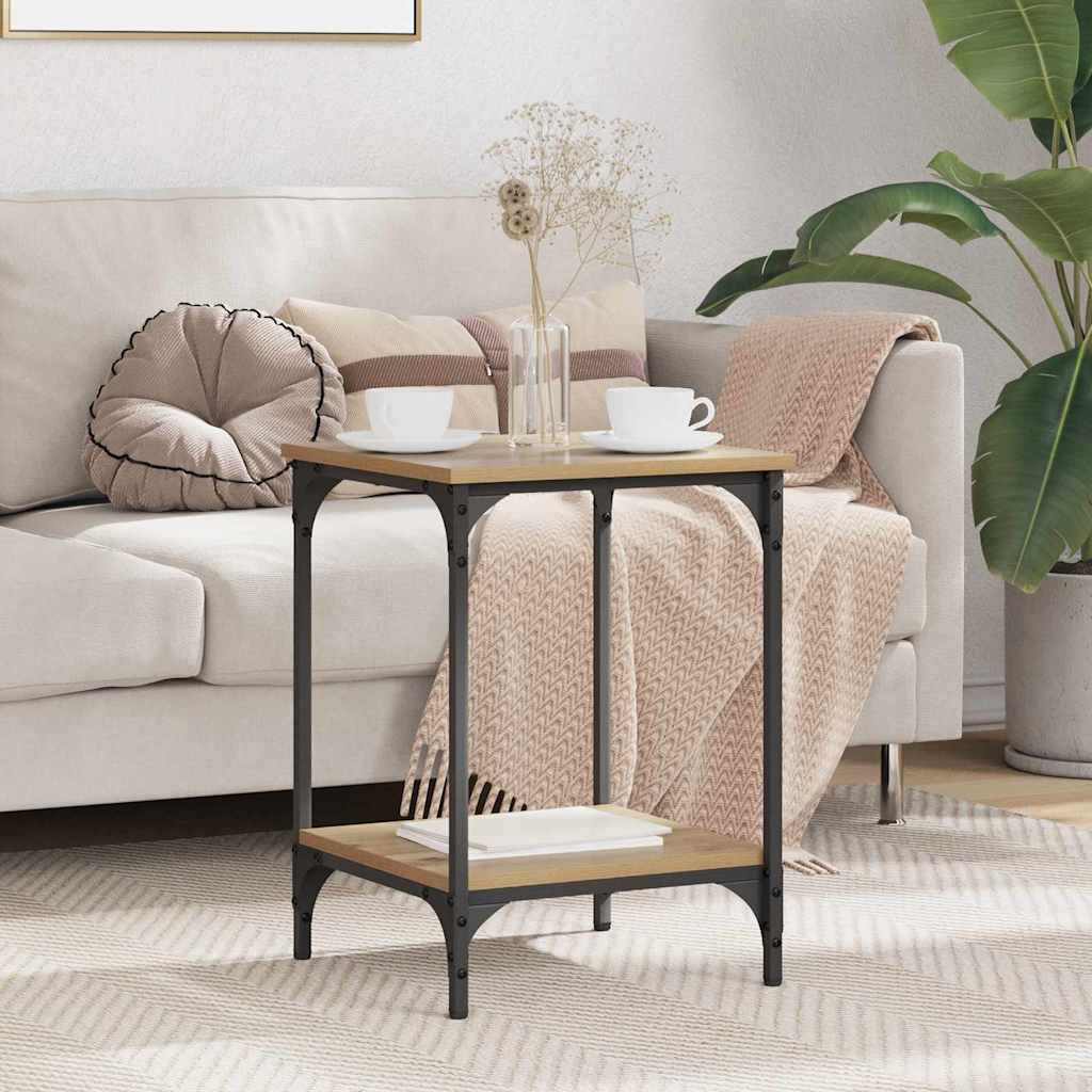 Table basse Chêne artisanal 40 x 40 x 55 cm Bois d'ingénierie - XIOS