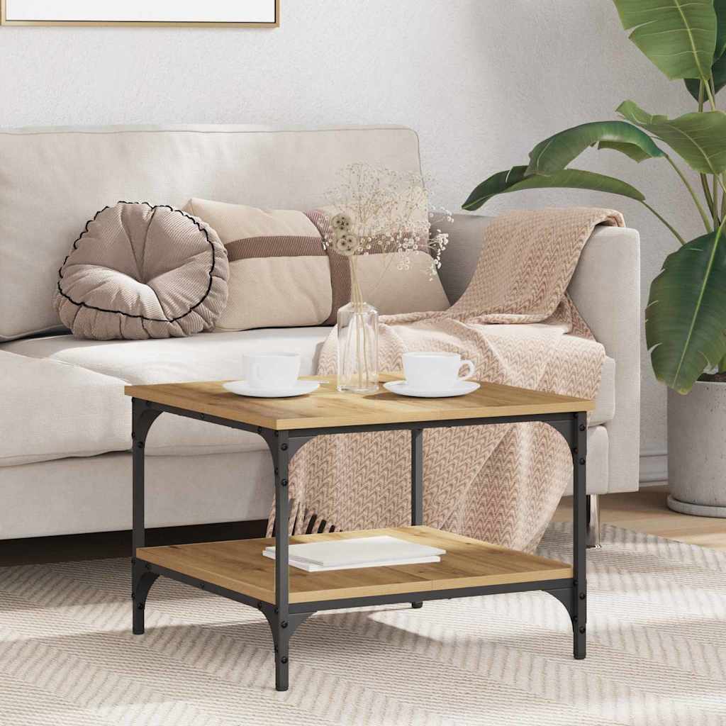 Table basse Chêne artisanal 55 x 55 x 40 cm Bois d'ingénierie - XIOS