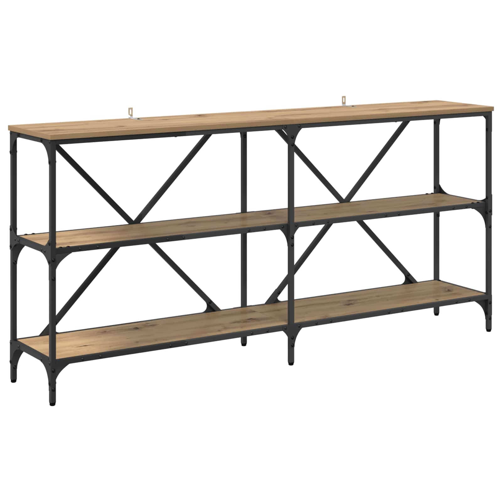 Table console avec étagère Chêne artisanal 160 x 30 x 75 cm - XIOS