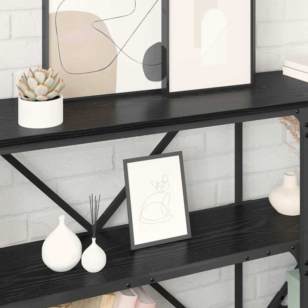 Table console avec étagère Chêne noir 160 x 30 x 75 cm - XIOS