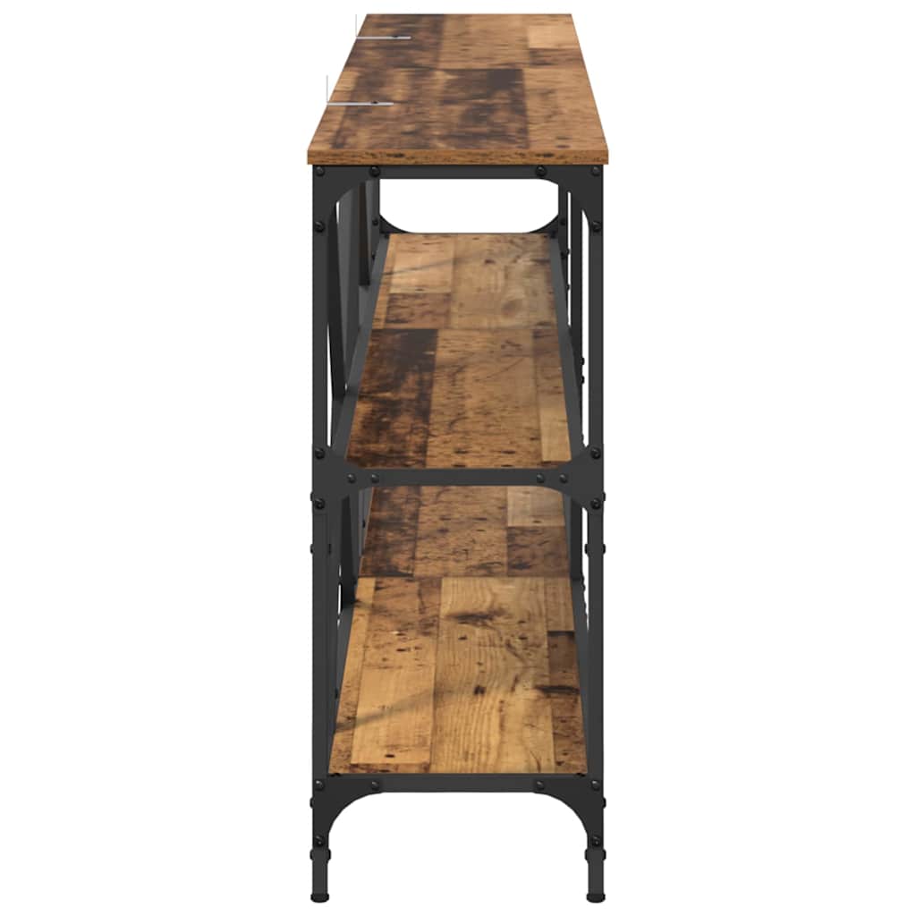 Table console avec étagère Bois Ancien 180 x 30 x 75 cm - XIOS