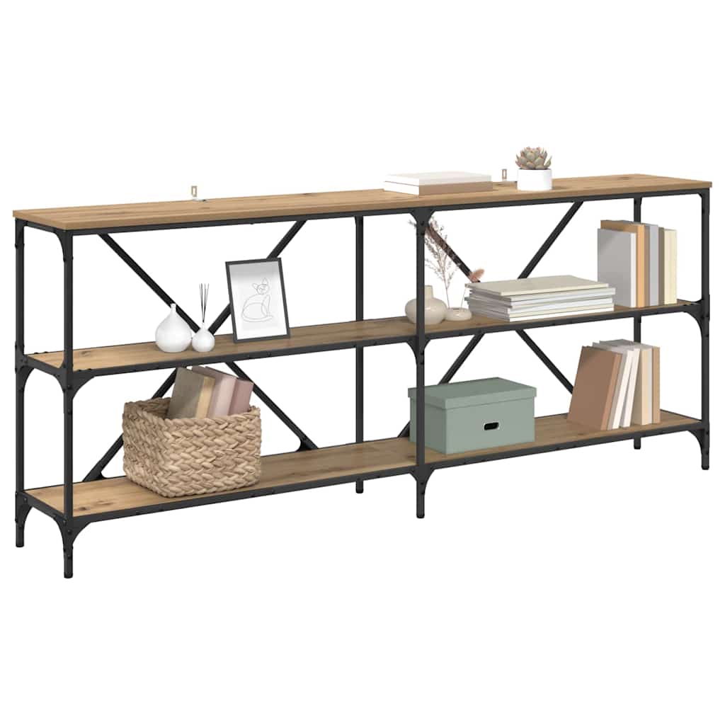 Table console avec étagère Chêne artisanal 180 x 30 x 75 cm - XIOS