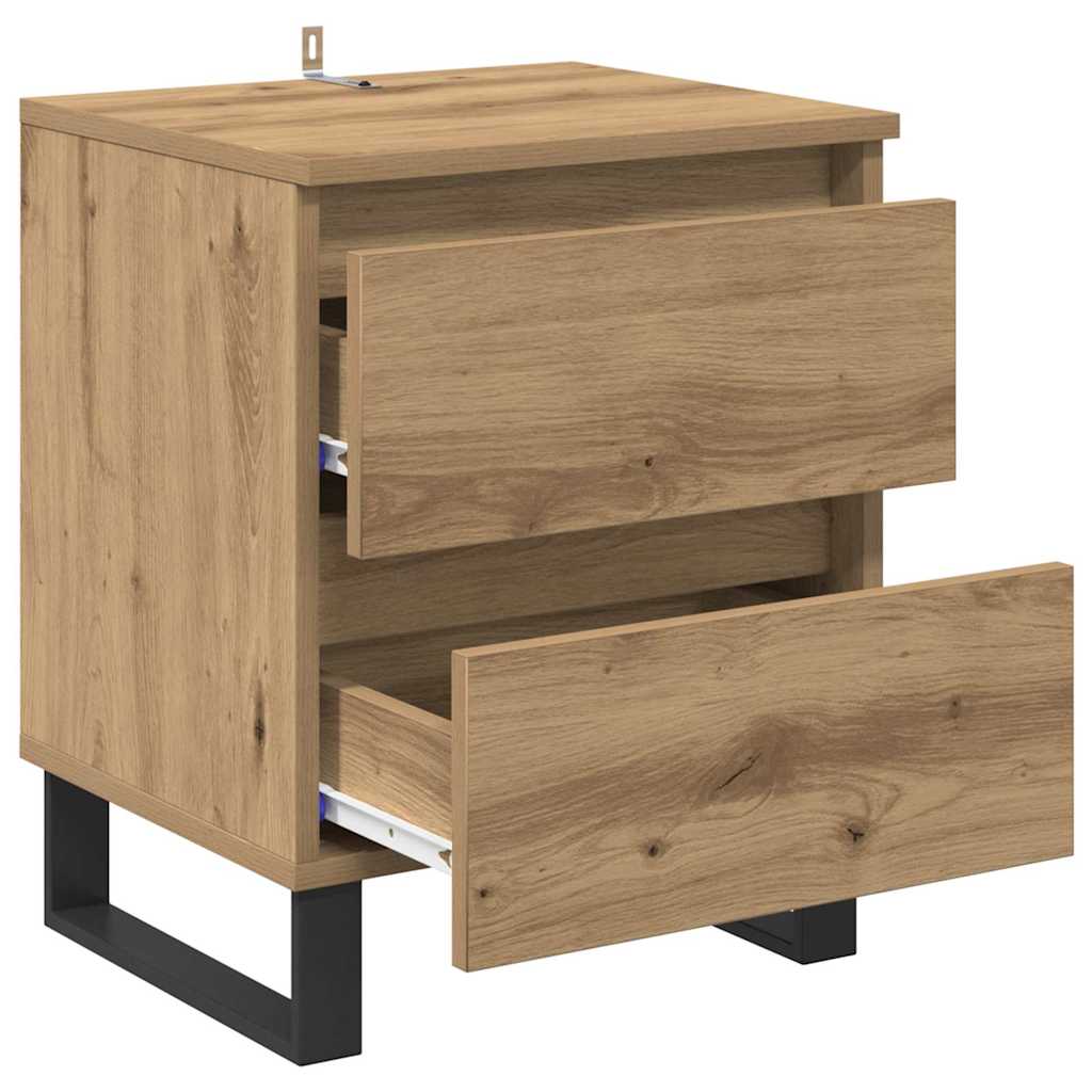 Cabinet de chevet 2 pcs chêne artisanal 40 x 35 x 50 cm - XIOS