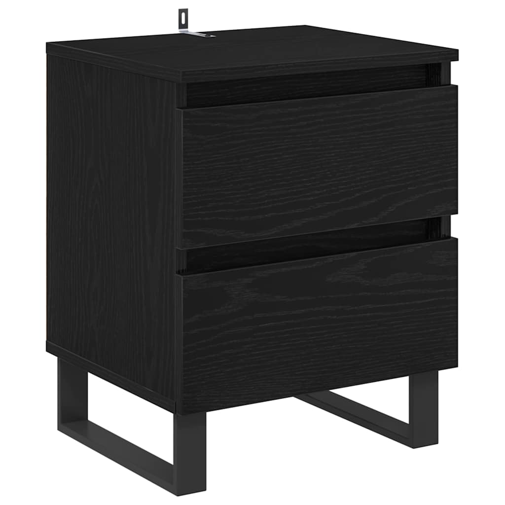 Cabinet de chevet avec tiroir 2 pcs Chêne noir 40 x 35 x 50 cm - XIOS