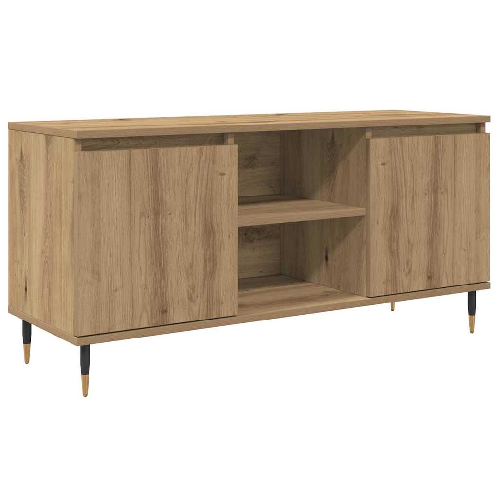 Meuble TV Chêne artisanal 104 x 35 x 50 cm Bois d'ingénierie - XIOS