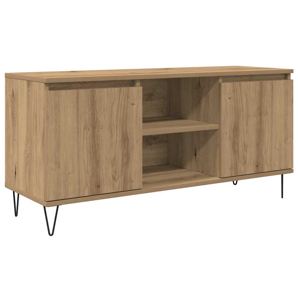 Meuble TV Chêne artisanal 104 x 35 x 50 cm Bois d'ingénierie - XIOS
