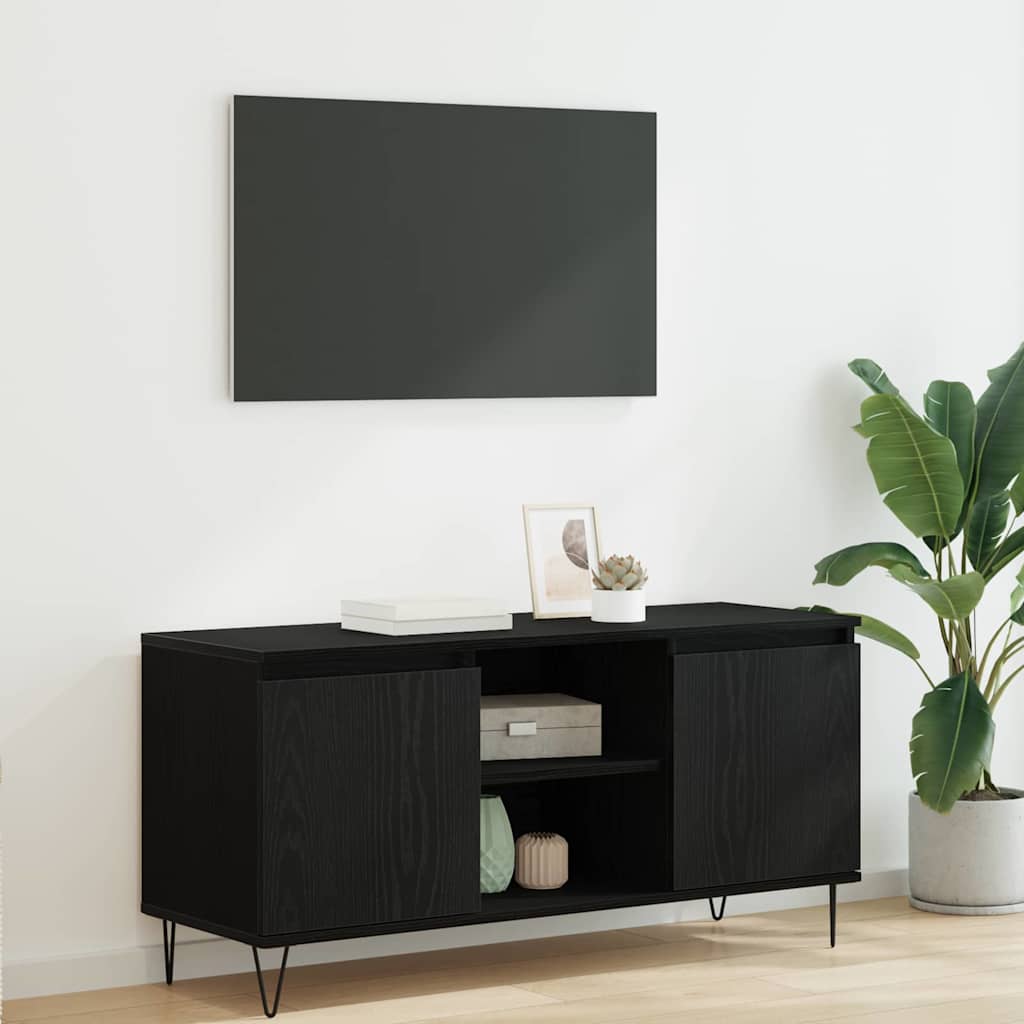 Meuble TV Chêne noir 104 x 35 x 50 cm Bois d'ingénierie - XIOS