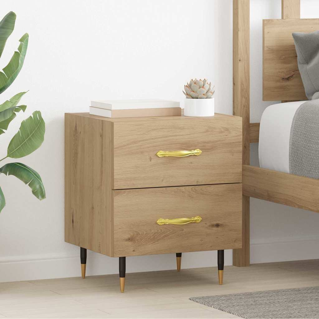Cabinet de chevet 2 pcs chêne artisanal 40 x 35 x 47.5 cm - XIOS