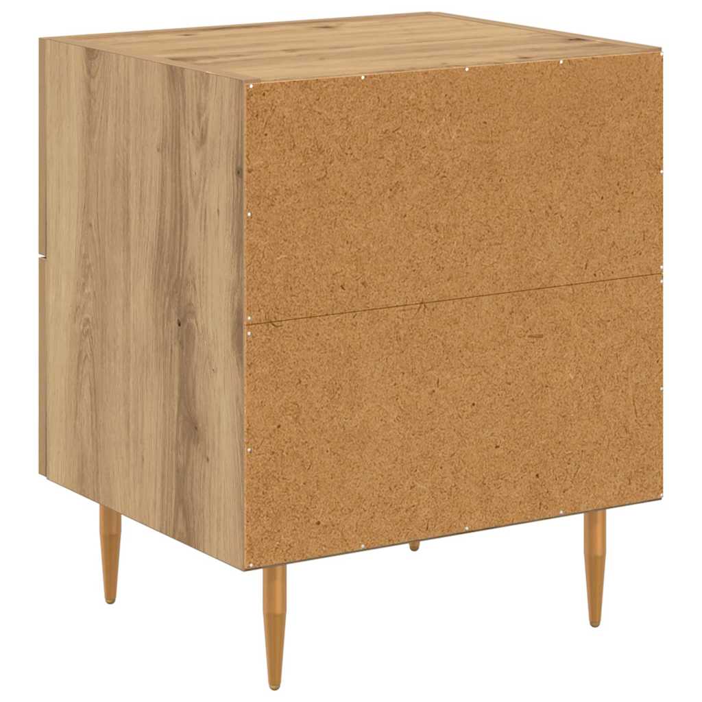 Cabinet de chevet avec tiroir Chêne artisanal 40 x 35 x 47,5 cm - XIOS
