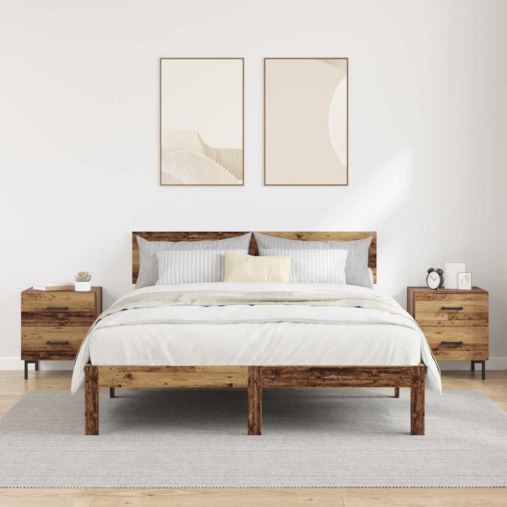 Cabinet de chevet 2 pcs Bois ancien 40 x 35 x 47,5 cm - XIOS