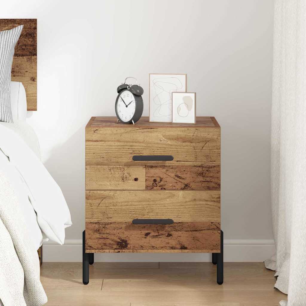 Cabinet de chevet avec tiroir Bois ancien 40 x 35 x 47.5 cm - XIOS