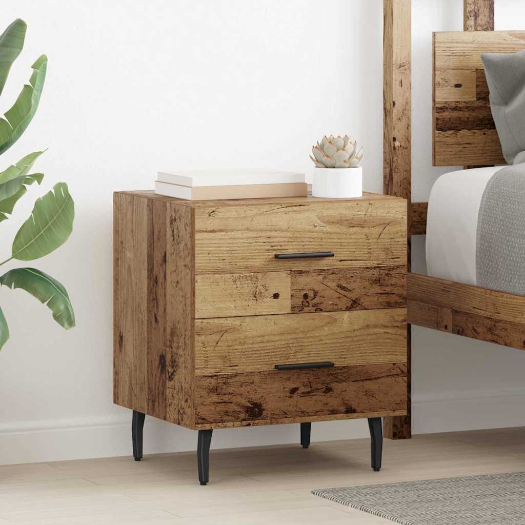 Cabinet de chevet avec tiroir Bois ancien 40 x 35 x 47.5 cm - XIOS