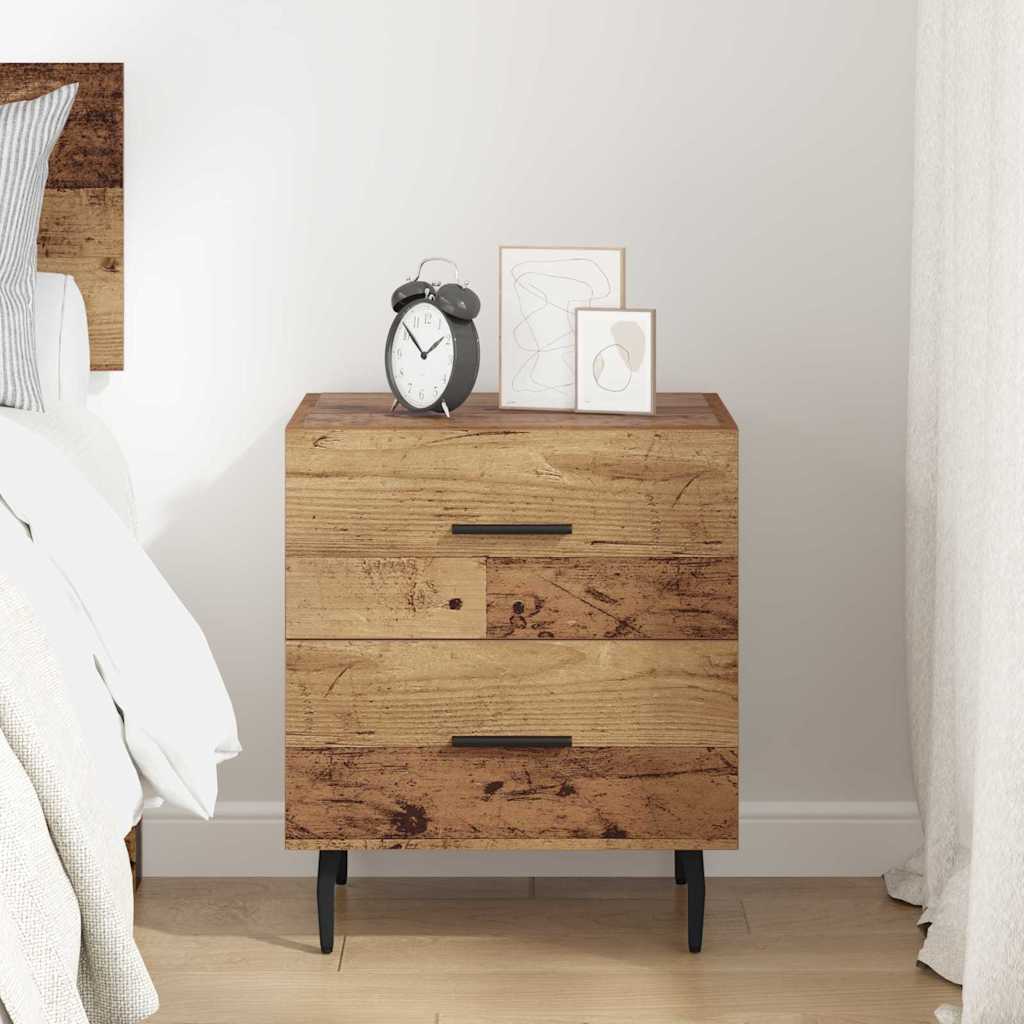 Cabinet de chevet avec tiroir Bois ancien 40 x 35 x 47.5 cm - XIOS