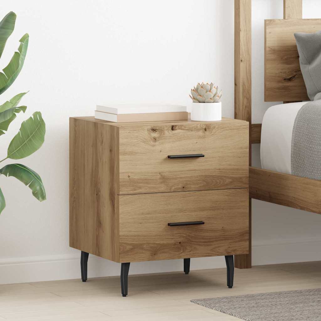 Cabinet de chevet avec tiroir chêne artisanal 40 x 35 x 47.5 cm - XIOS