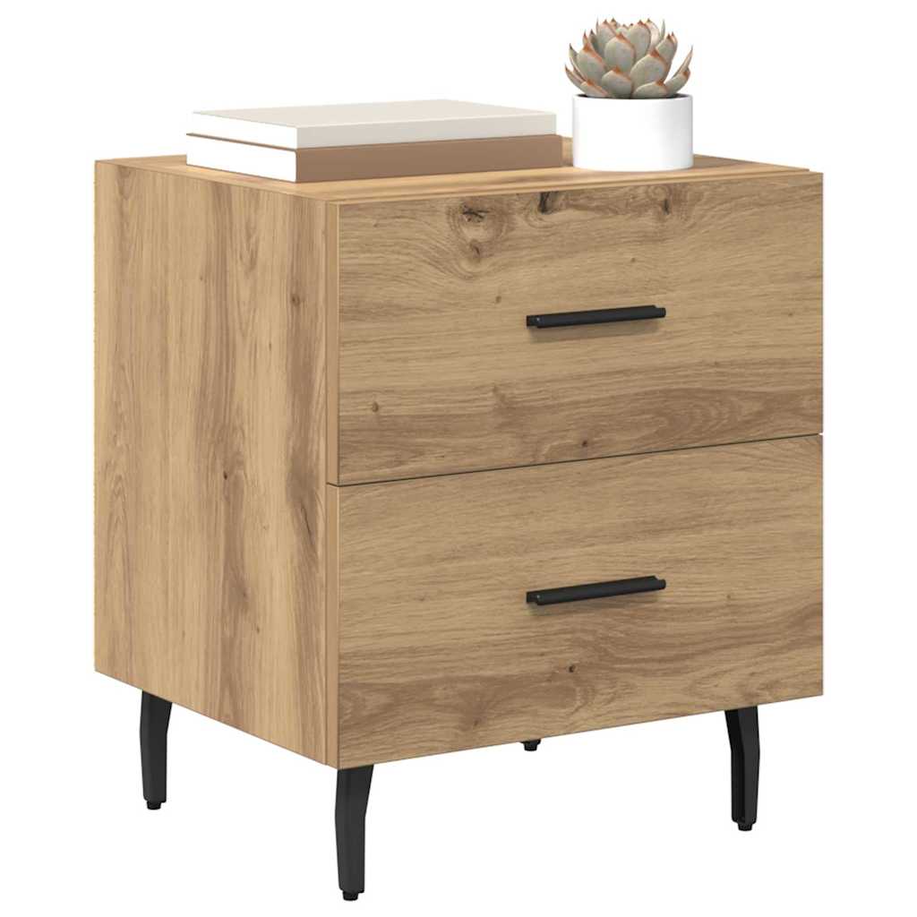 Cabinet de chevet avec tiroir chêne artisanal 40 x 35 x 47.5 cm - XIOS