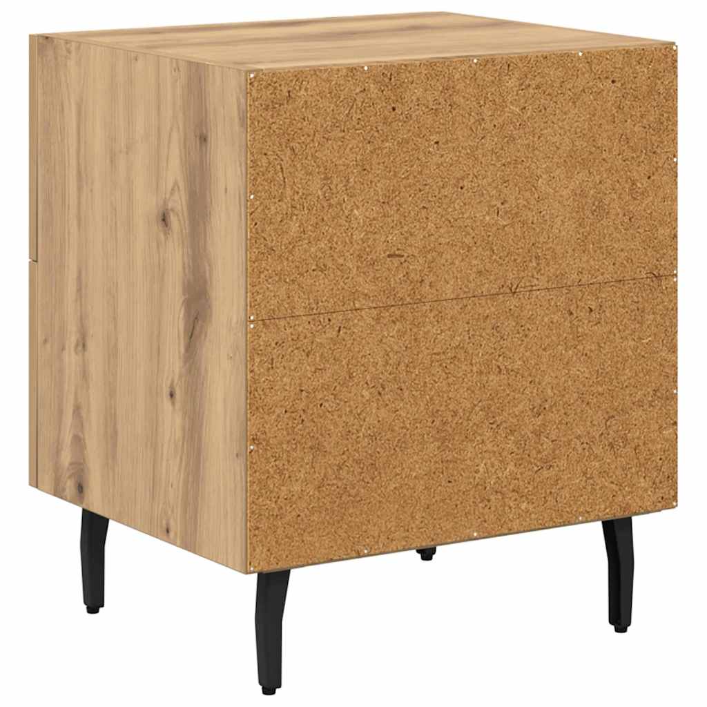 Cabinet de chevet 2 pcs chêne artisanal 40 x 35 x 47.5 cm - XIOS