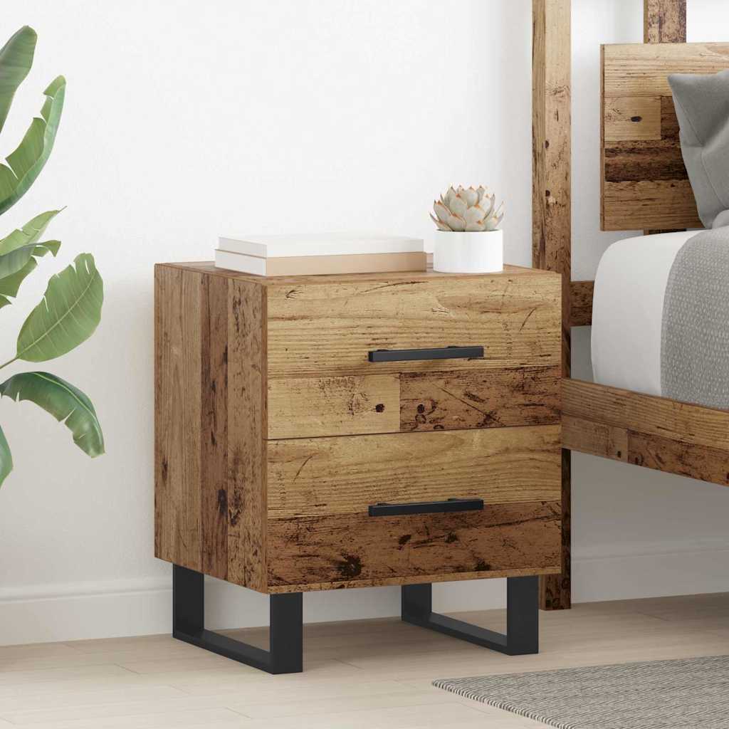 Cabinet de chevet avec tiroir Bois ancien 40 x 35 x 47.5 cm - XIOS